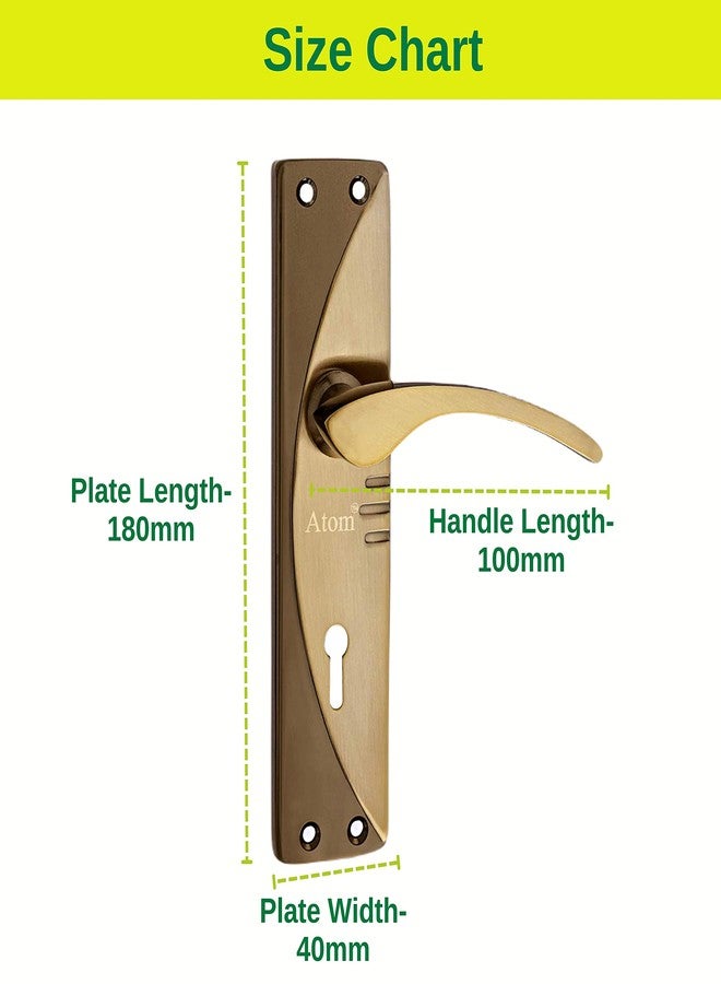 Atom Heavy Duty Mortise Door Lock for Bedroom, Living Room, Main Door, Black Gold Finish | 3 Keys | 6 Lever Double Stage Lockset for House Hotel Office(1003KY) - Image 4